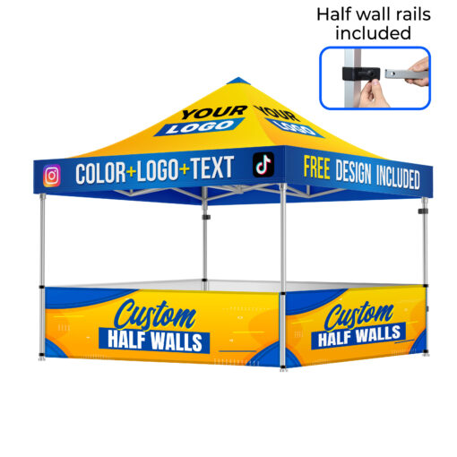 10x10 Custom Canopy Tent with Four Half Walls